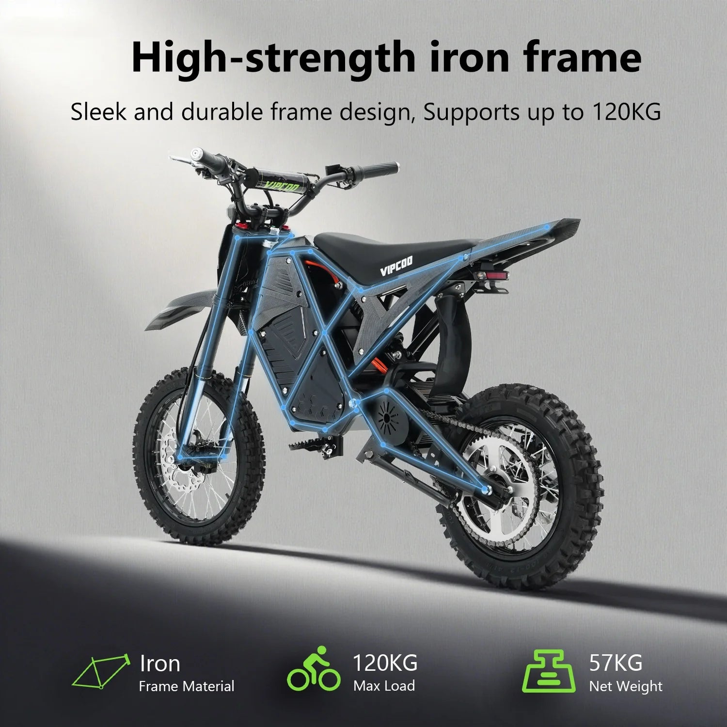 VIPCOO H3 Electric Dirt Bike - Full Suspension - 63KM/H 11