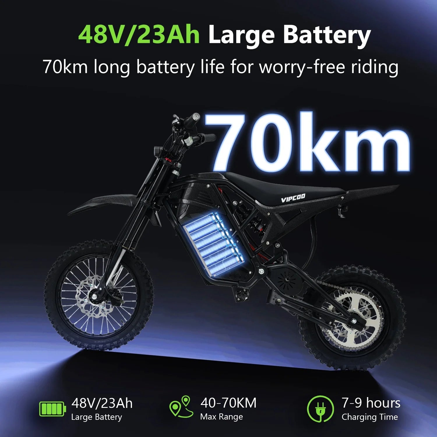 VIPCOO H3 Electric Dirt Bike - Full Suspension - 63KM/H 13