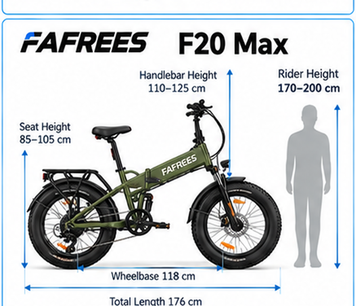 Fafrees F20 Max Electric Bike size and dimensions