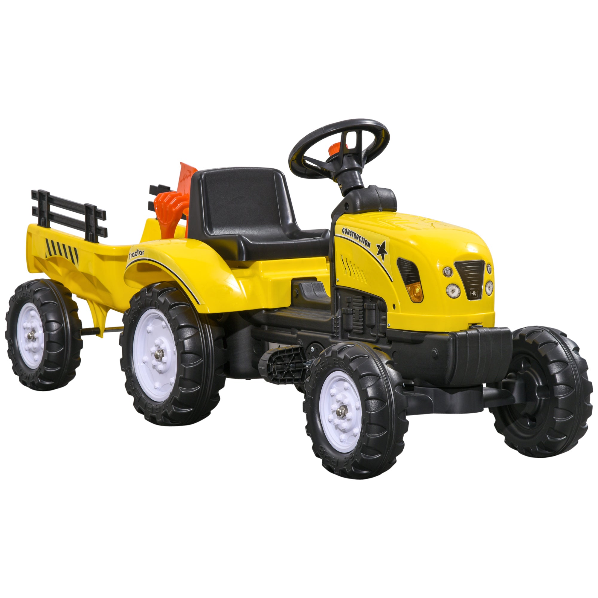 homcom pedal go kart HOMCOM Pedal Go Kart Kids Tractor with Trailer & Tools