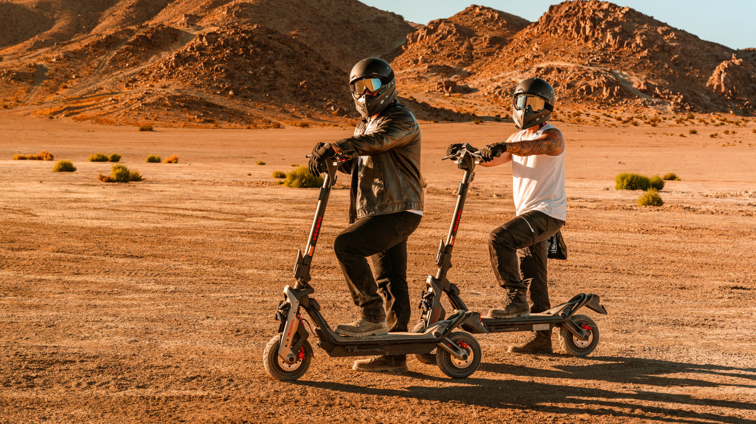 off road electric scooters for adults 2 scooters in desert off road