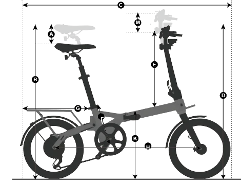 ENGWE Zip Lightweight Electric Bike dimensions