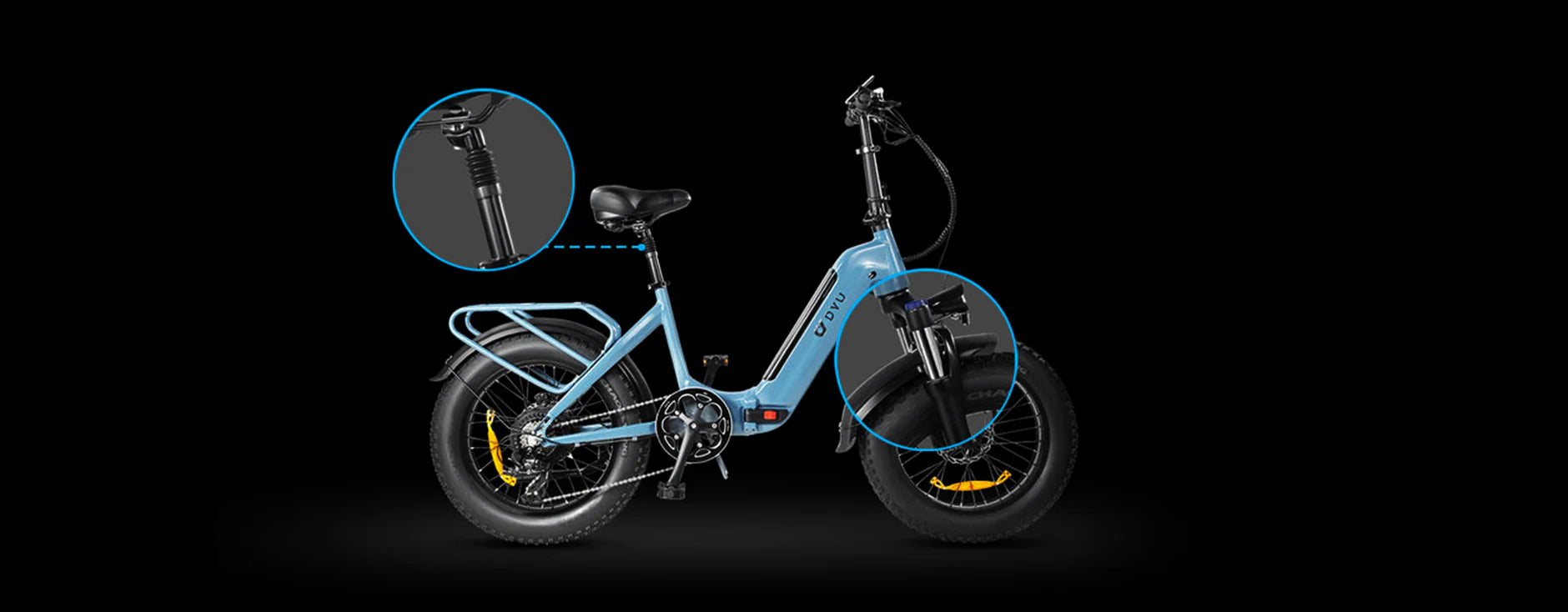 DYU FF500 Folding Fat Tyre Electric Bike 48V 14Ah 13