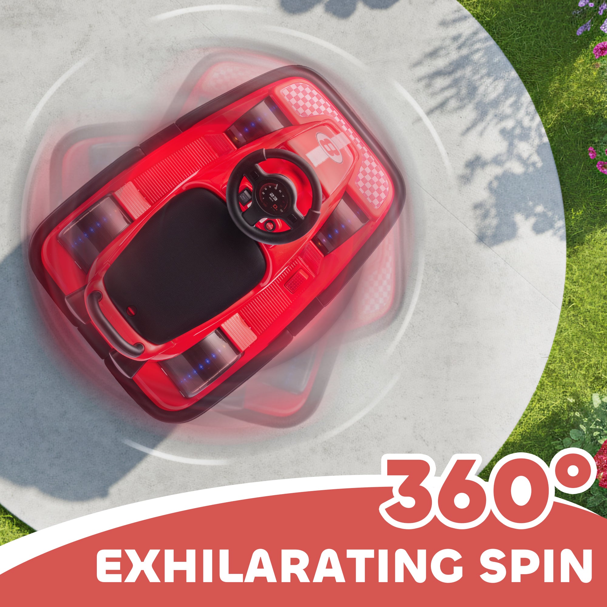 AIYAPLAY Kids 360° Bumper Car - Red
