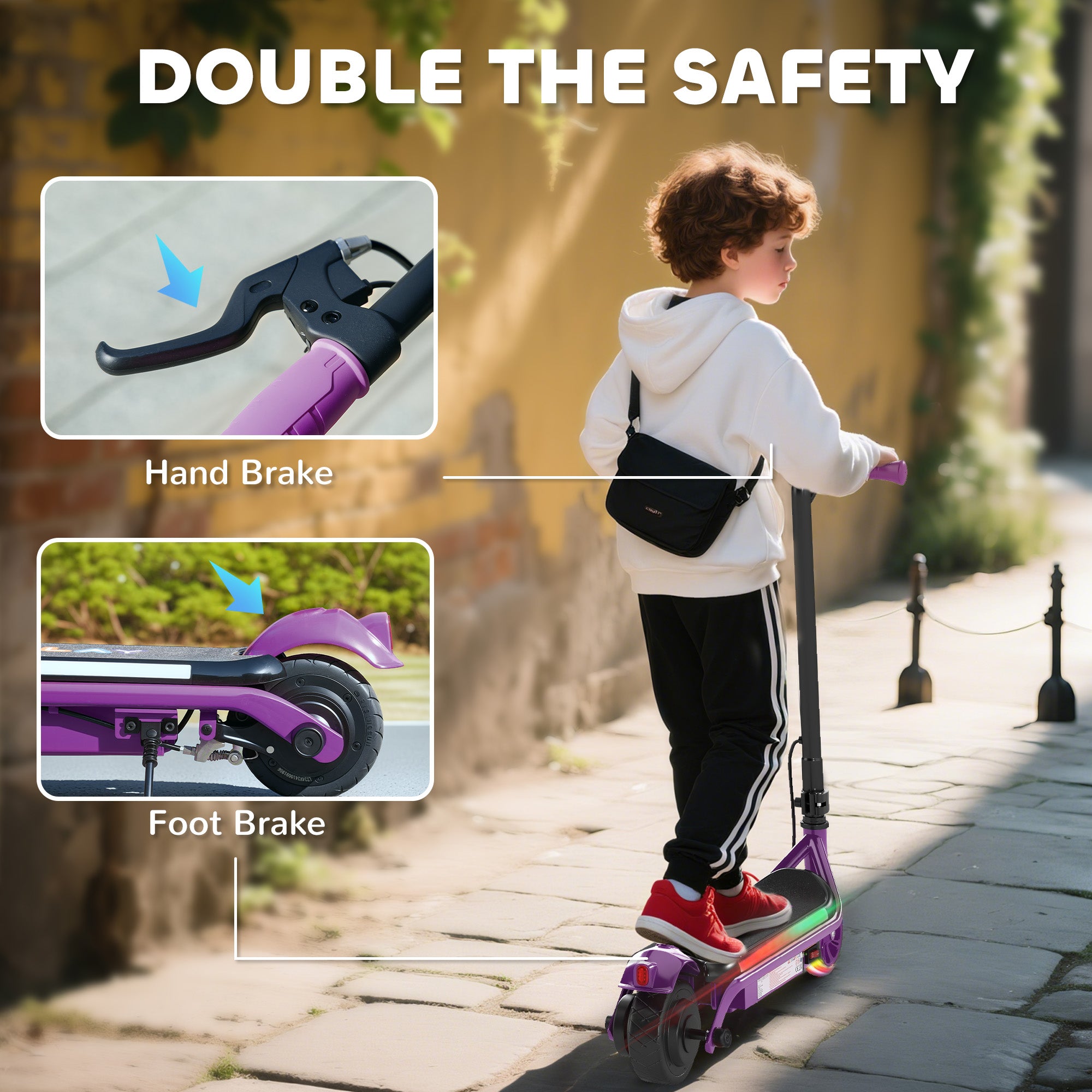 AIYAPLAY Kids Electric Scooter Dual Brakes