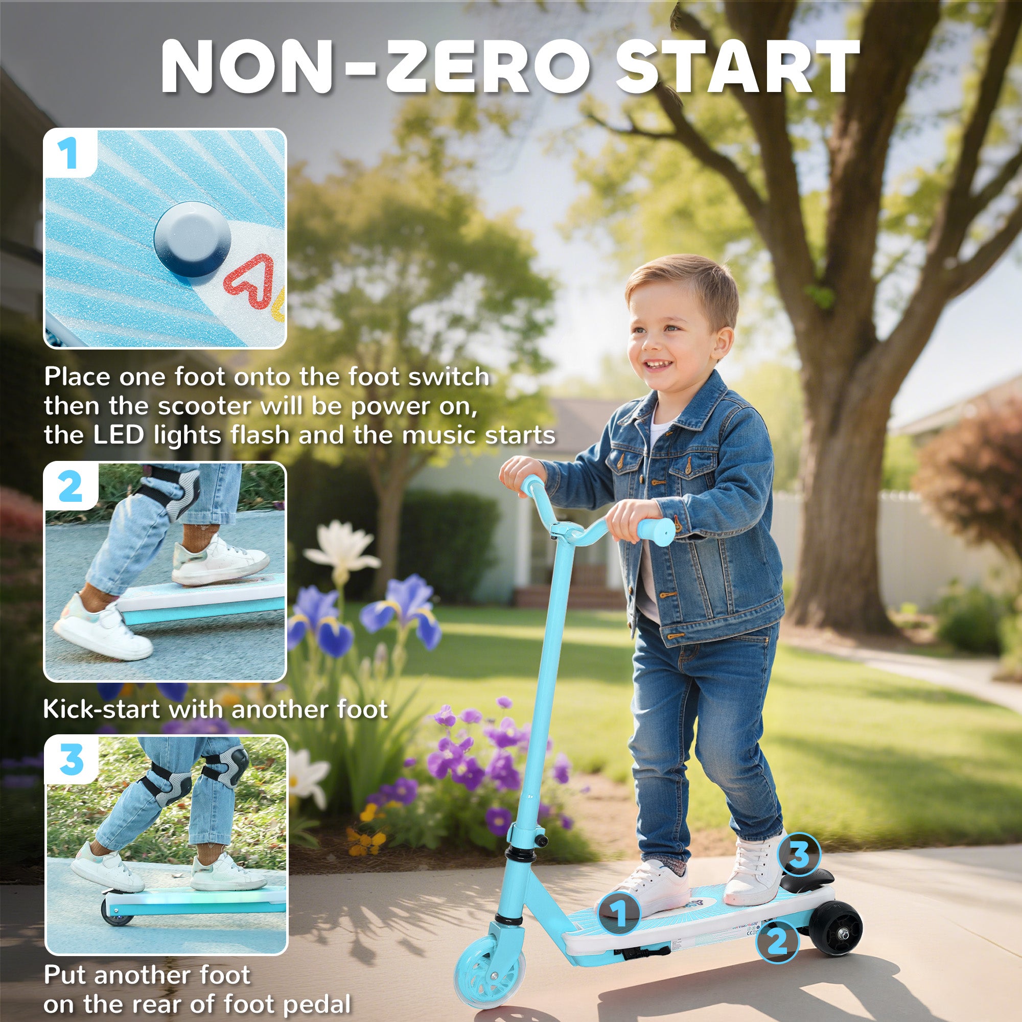 AIYAPLAY Kids Electric Scooter 4-7