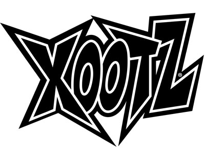 Black and white stylized text logo reading "Xootz" with sharp, angular outlines on a white background
