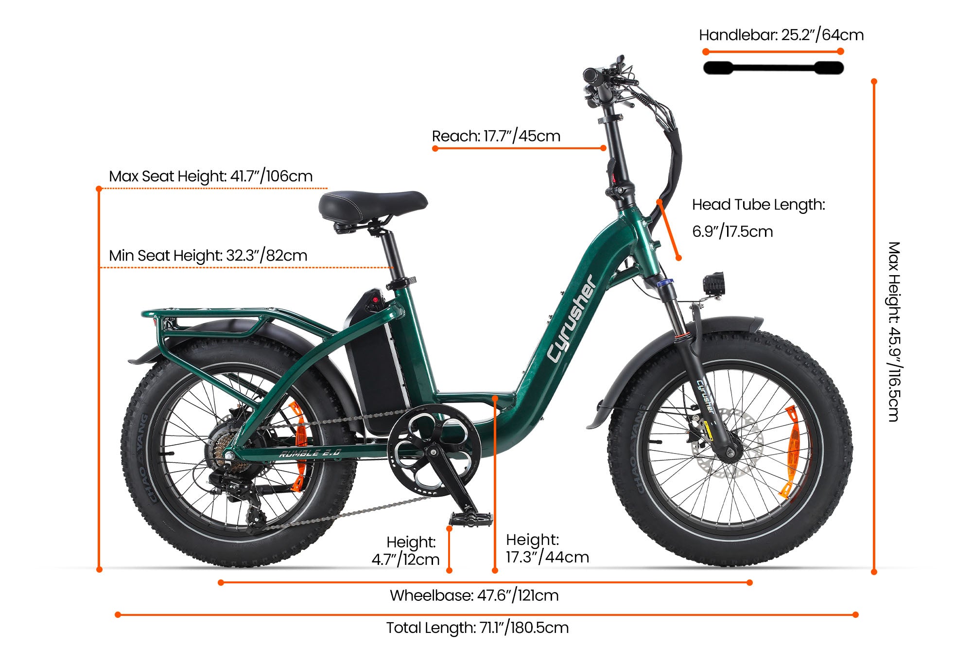 Cyrusher Rumble 2.0 Electric Bike 250W 52V 20Ah Cyrusher