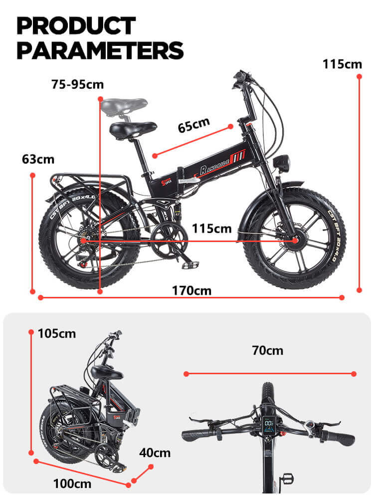 Randride YX20M-2 Folding Electric Bike dimensions