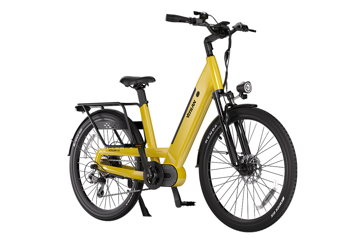 Vitilan L5 Electric Bike - Yellow front angle