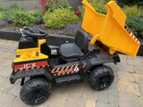 JCX 12V Kids Electric Dumper with EVA Wheels - Yellow