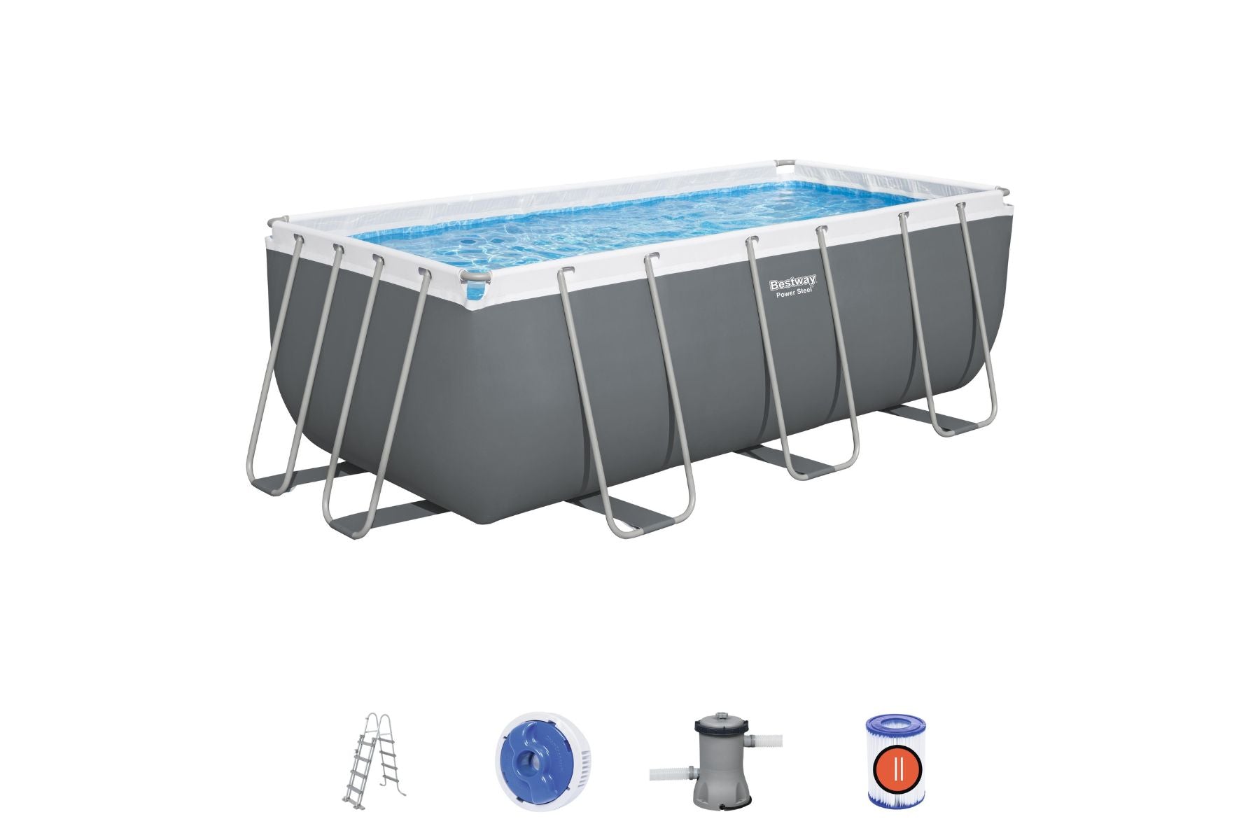 Bestway 16' x 8' x 48"/4.88m x 2.44m x 1.22m Rectangular Pool Set - official Bestway gallery image 2