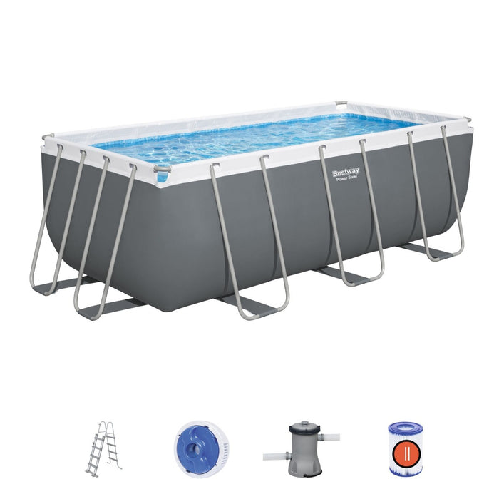 Bestway 13'6" x 6'7" x 48" Steel Pro MAX Rectangular Pool Set above ground pool