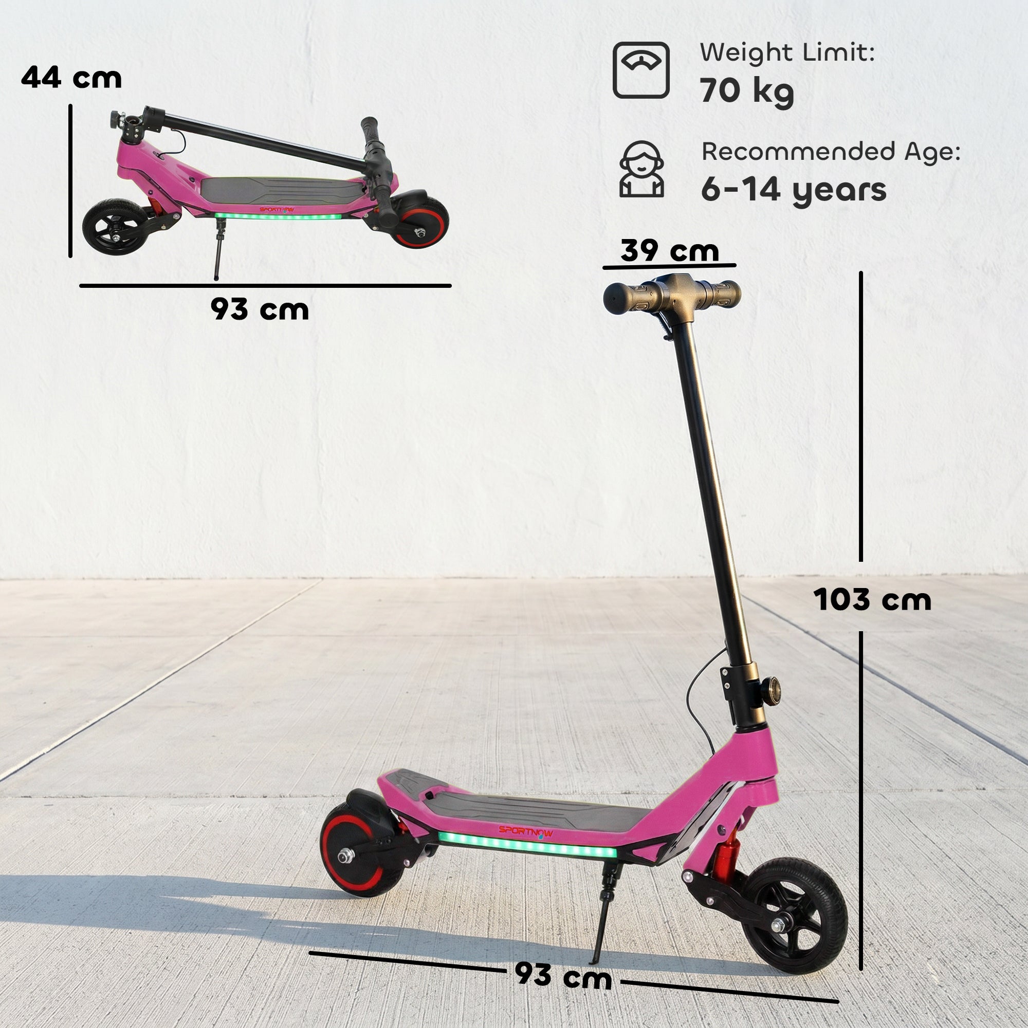 SPORTNOW Kids Foldable Electric Scooter with LED Display