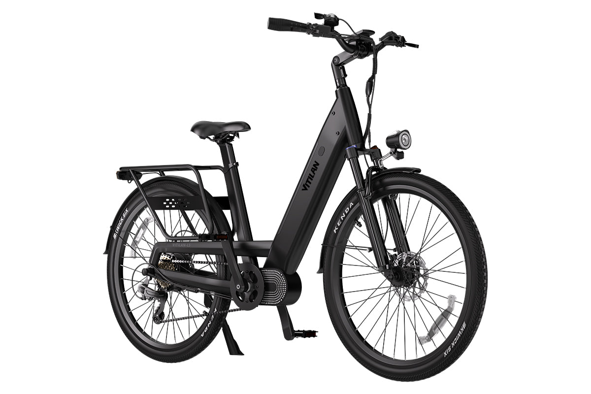 Vitilan L5 Electric Bike - Black front angle