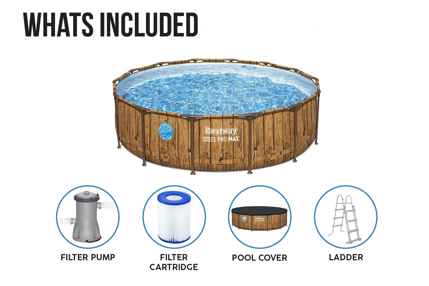 Bestway 14ft x 42in Steel Pro MAX Splashview Pool Set product image