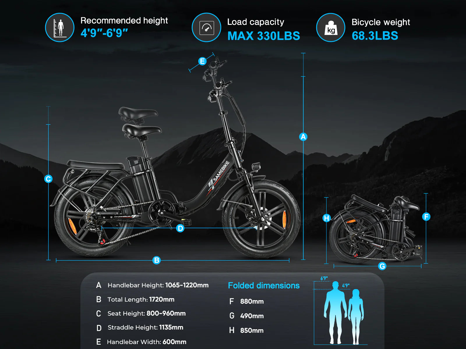 Samebike CY20 Pro Electric Bike 12