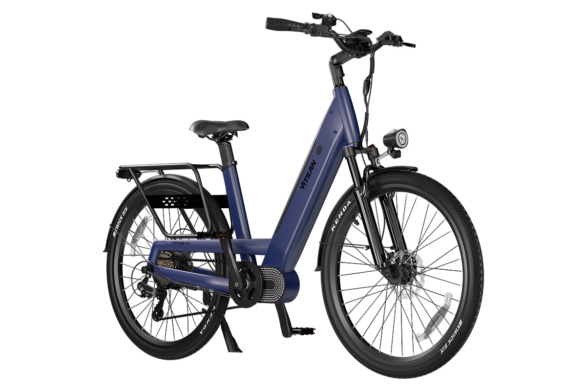 Vitilan L5 Electric Bike - Blue front angle