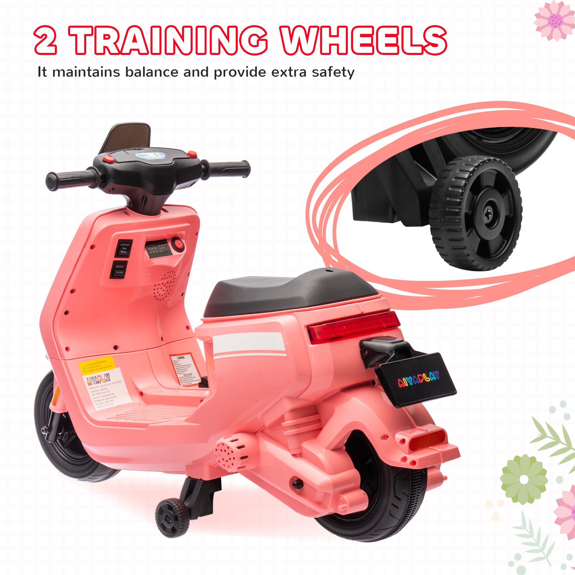 AIYAPLAY 6V Toddler Electric Motorbike