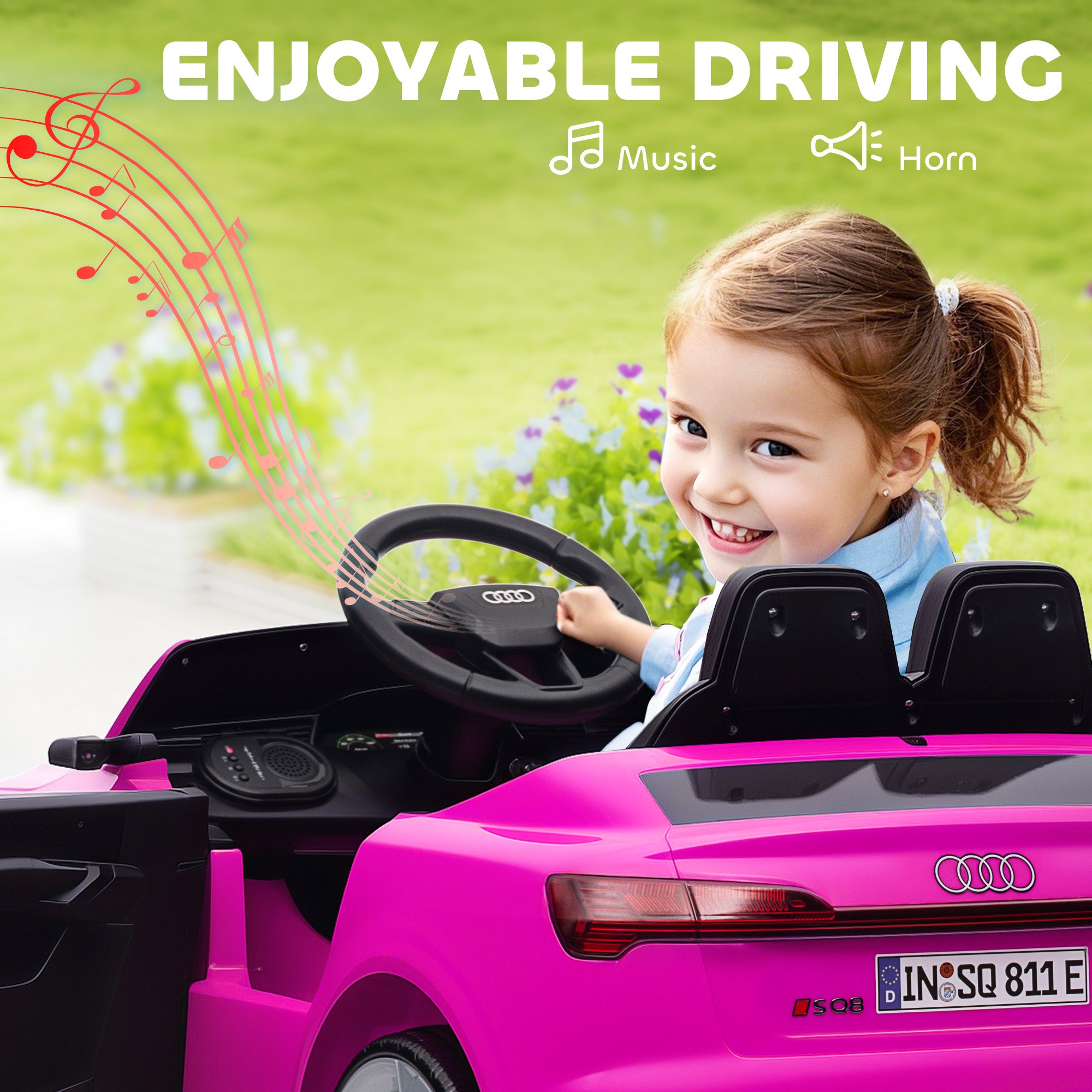 AIYAPLAY Audi Q8 e-tron Sportback 12V Kids Ride-On Car - Pink