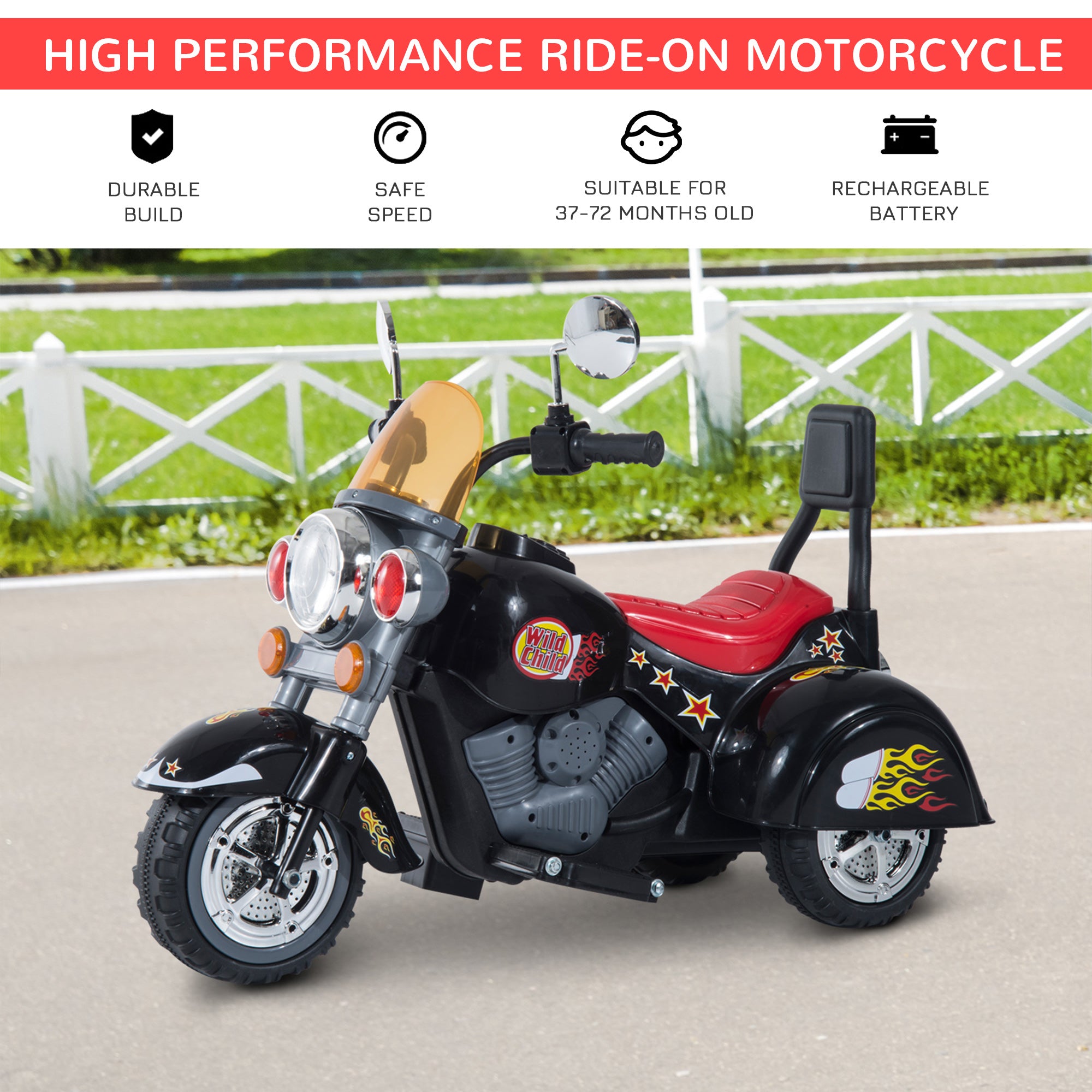 HOMCOM 6V Kids Electric Scooter Ride-On