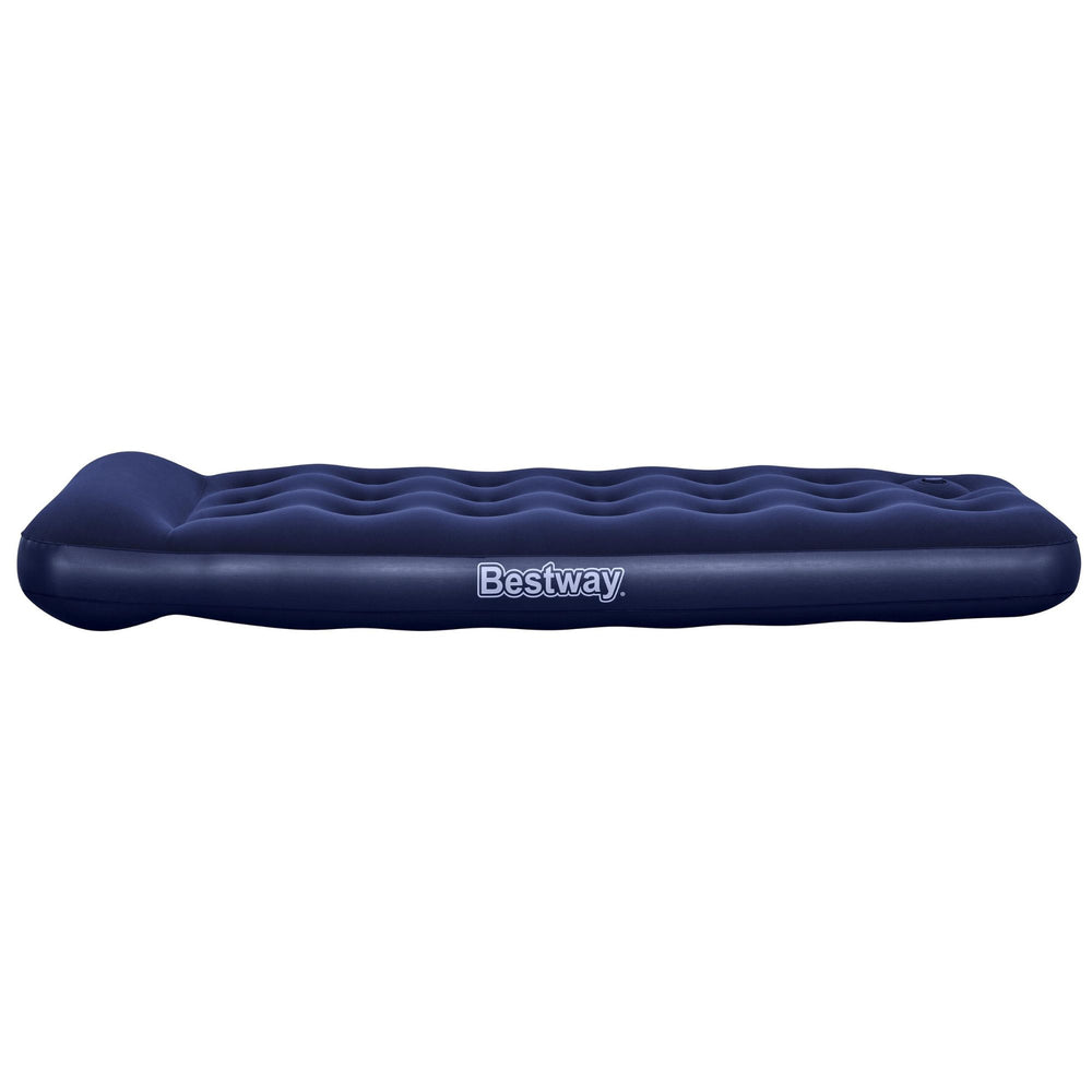 Bestway Single Easy Inflate Flocked Airbed - Built-In Foot Pump