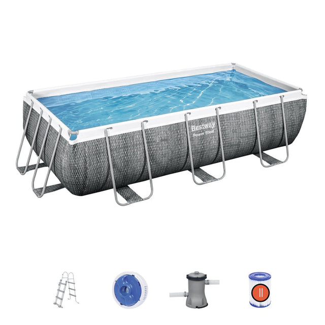 Bestway 13'3" x 6'7" x 39.5" Rattan Pool Set above ground pool