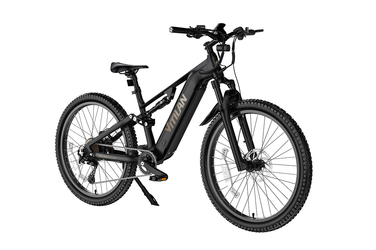 Vitilan M5 black electric mountain bike front angle