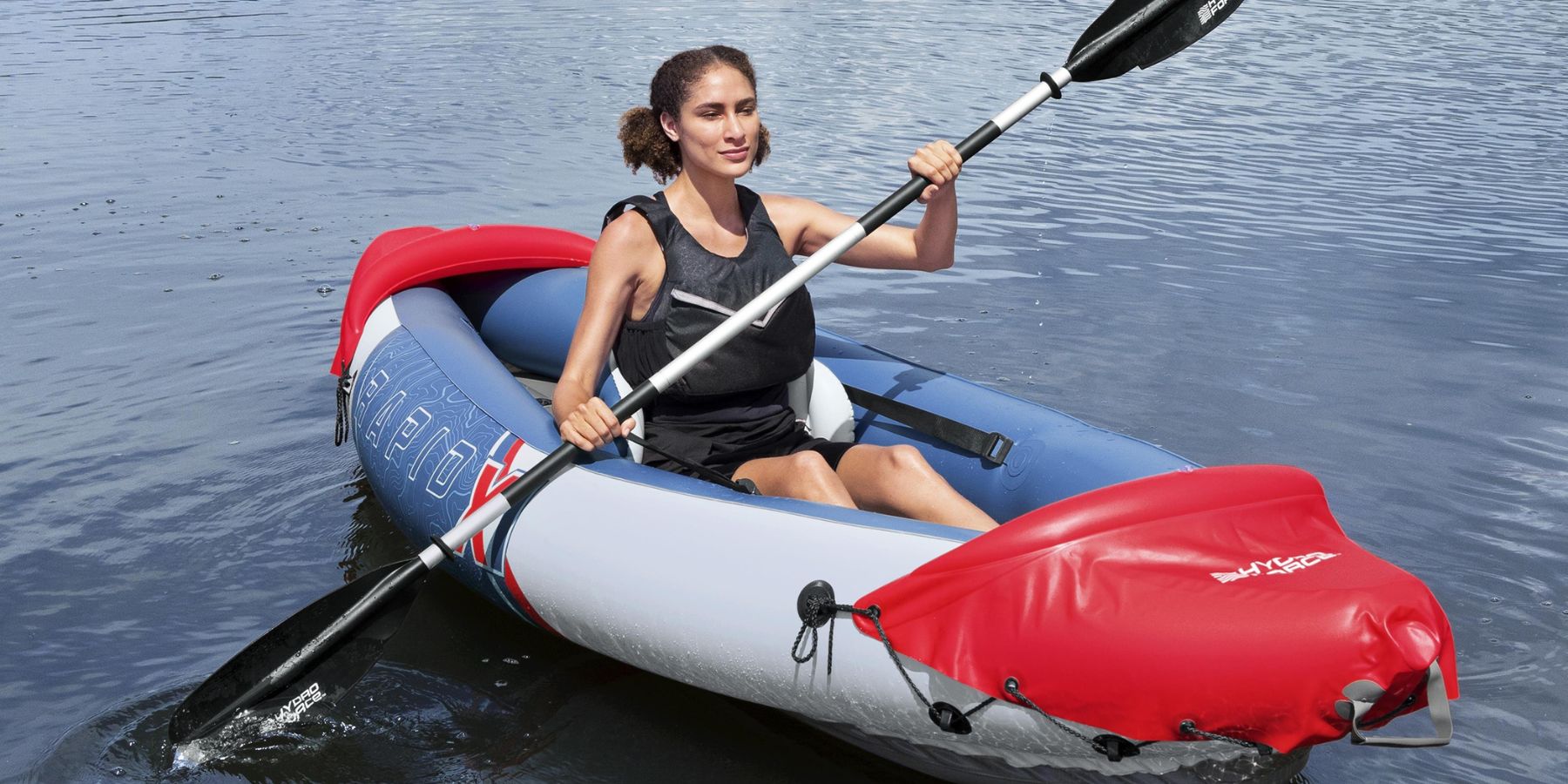 Bestway Hydro-Force Rapid X1 1 Person Inflatable Kayak Set - inflatable kayak lifestyle image