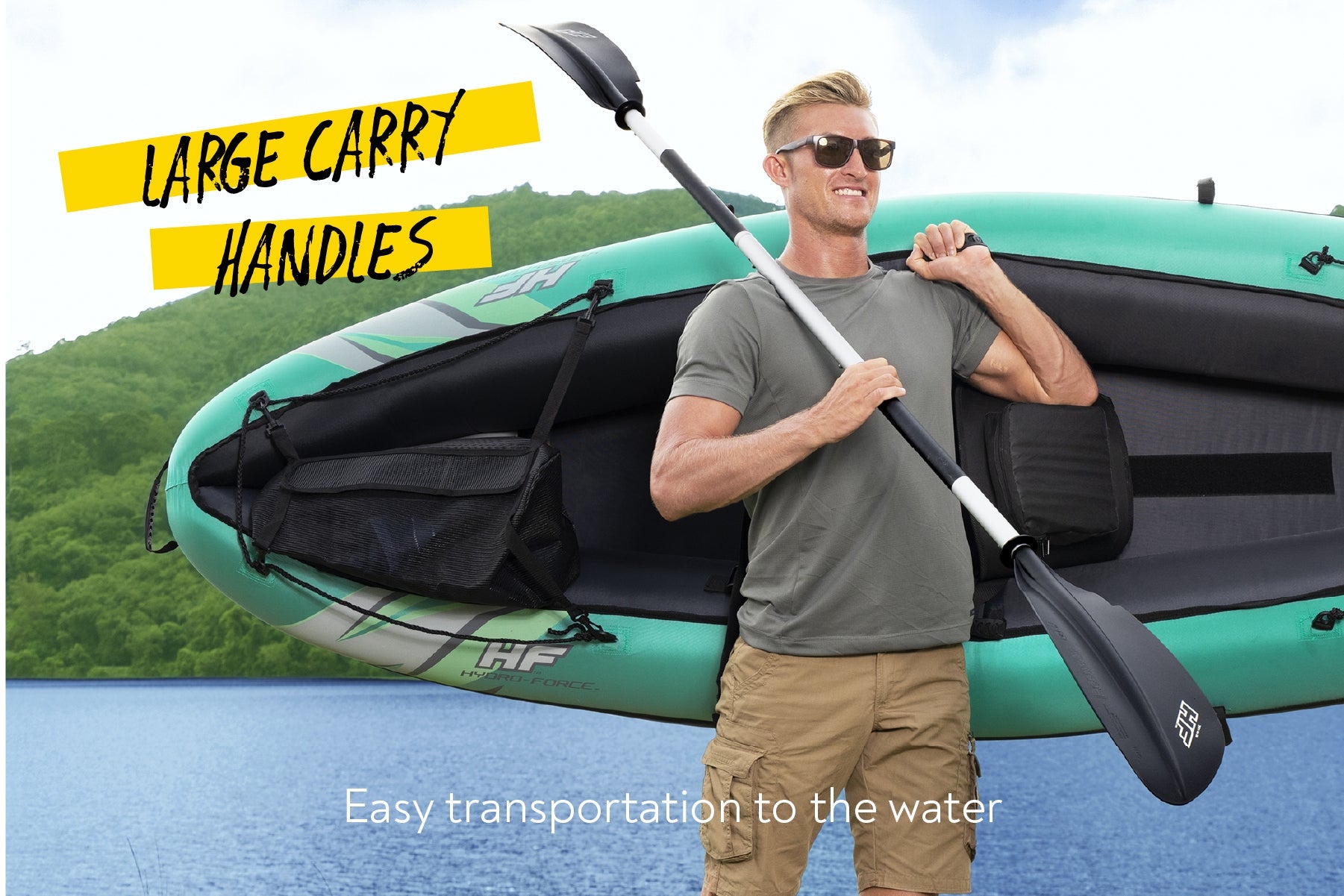 Bestway Hydro-Force Ventura Elite X1 1 Person Inflatable Kayak Set - inflatable kayak lifestyle image