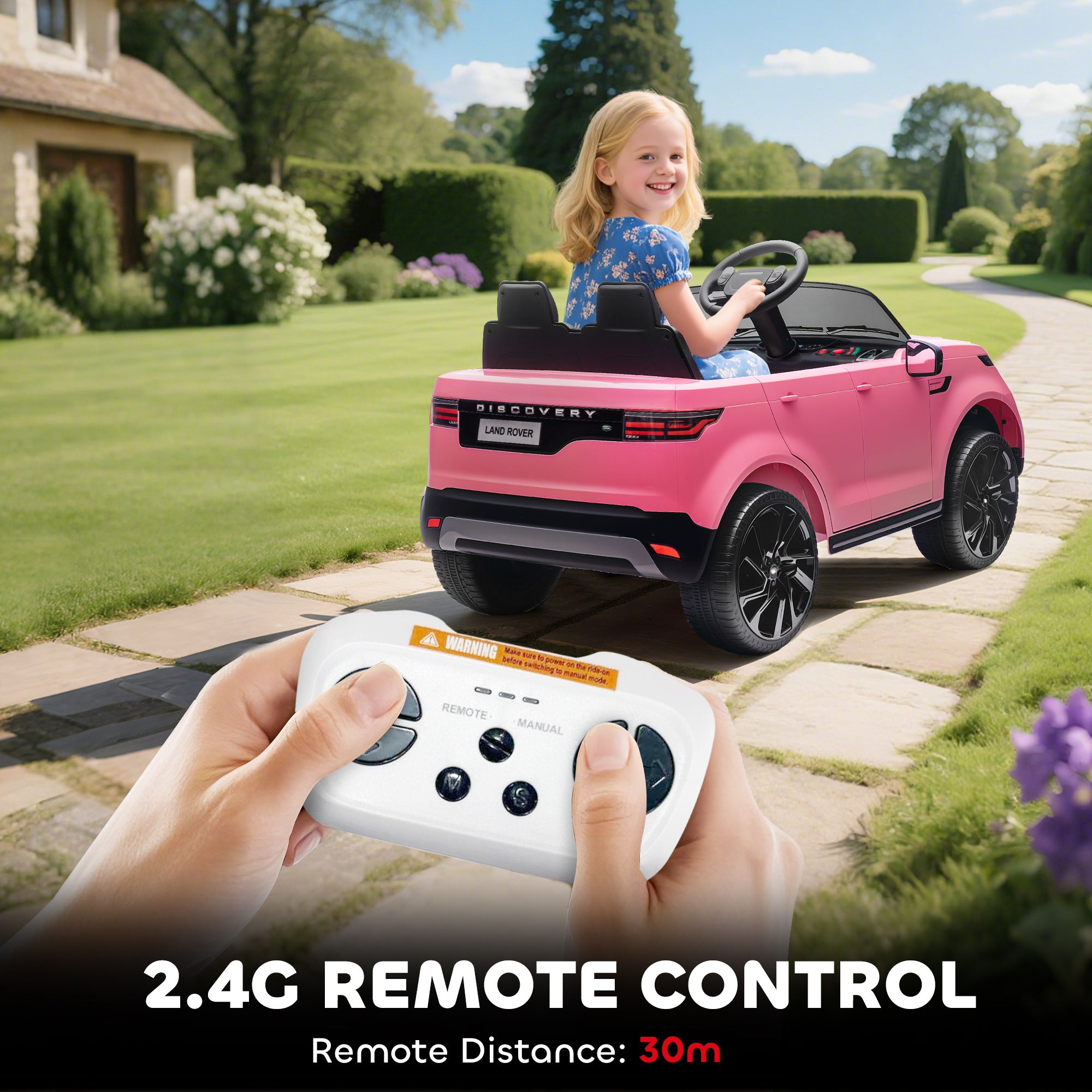 AIYAPLAY Land Rover Discovery 12V Kids Ride-On Car - Pink