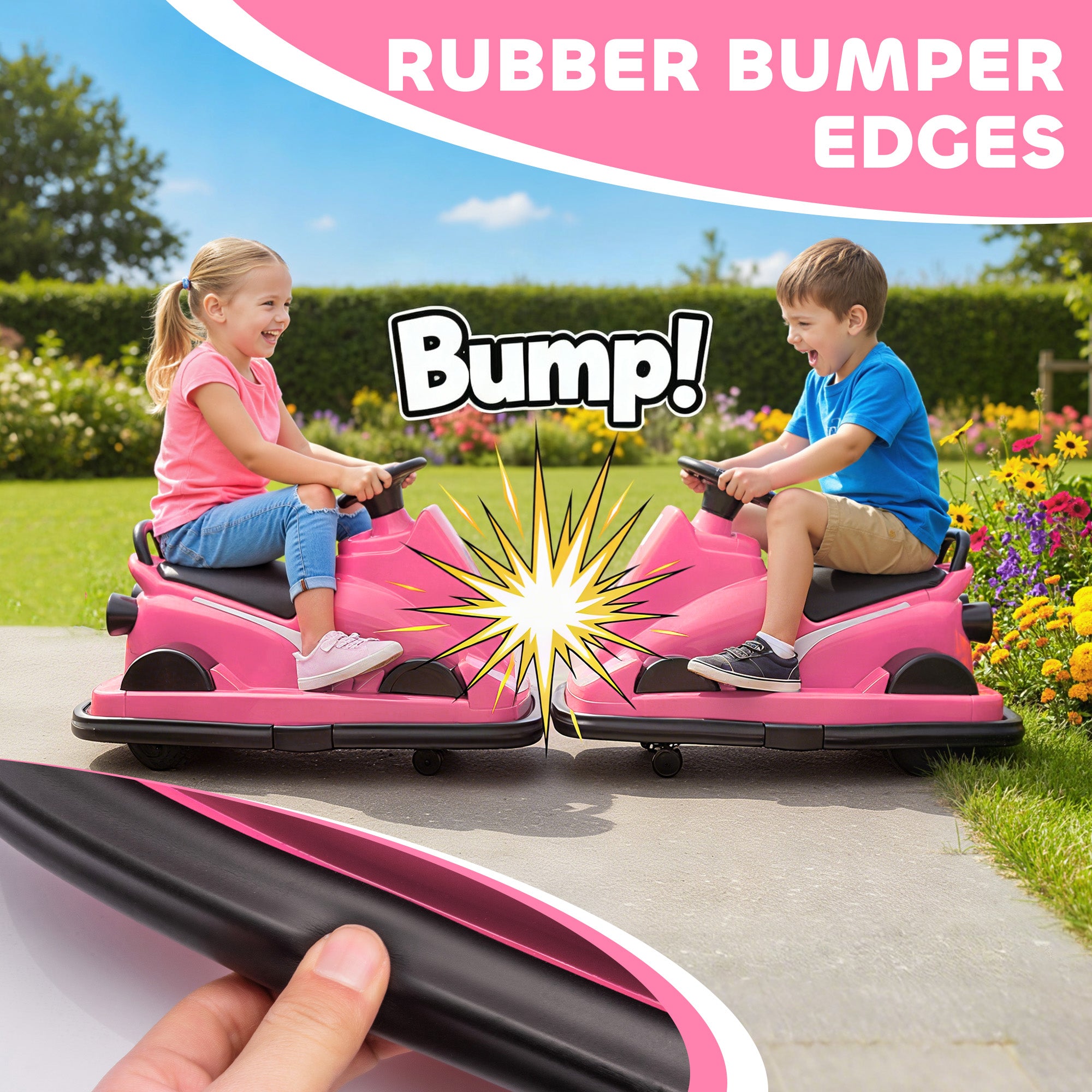 AIYAPLAY Kids 360° Bumper Car - Pink