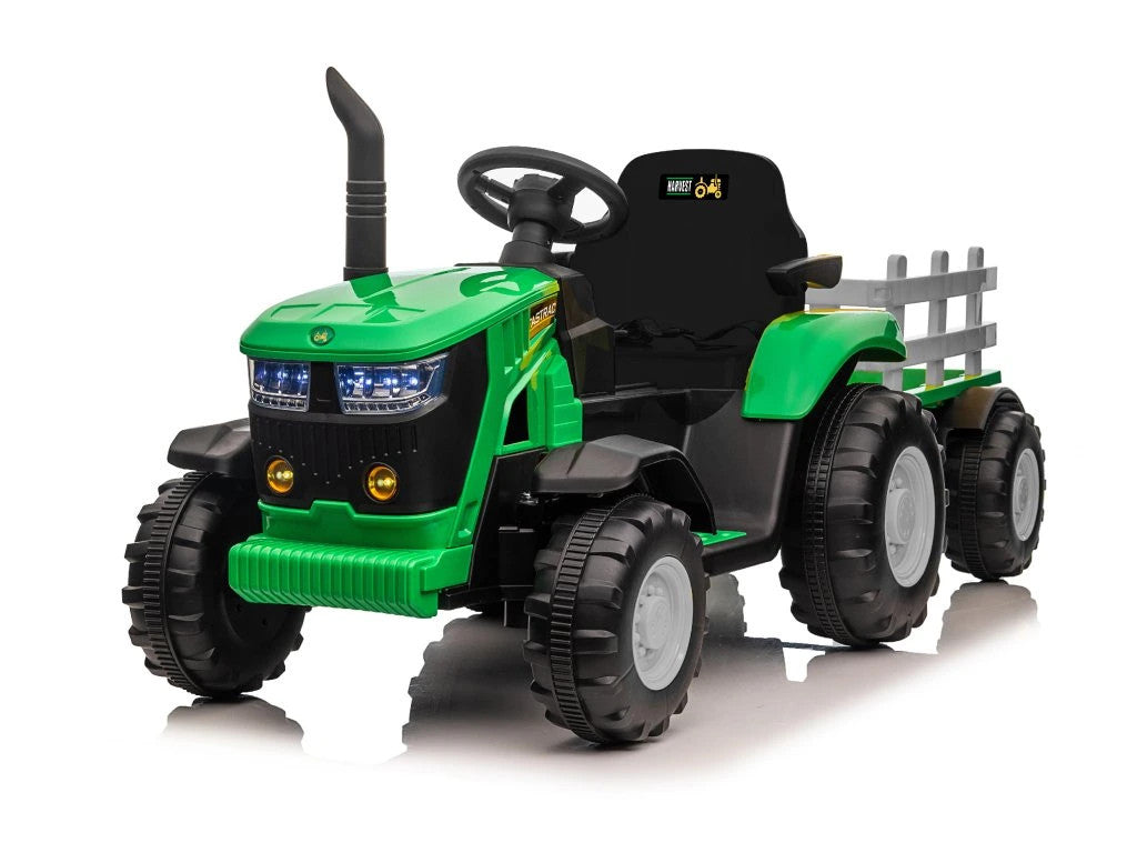 12V Turbo Harvest Tractor with Trailer (HL3388B) - Green