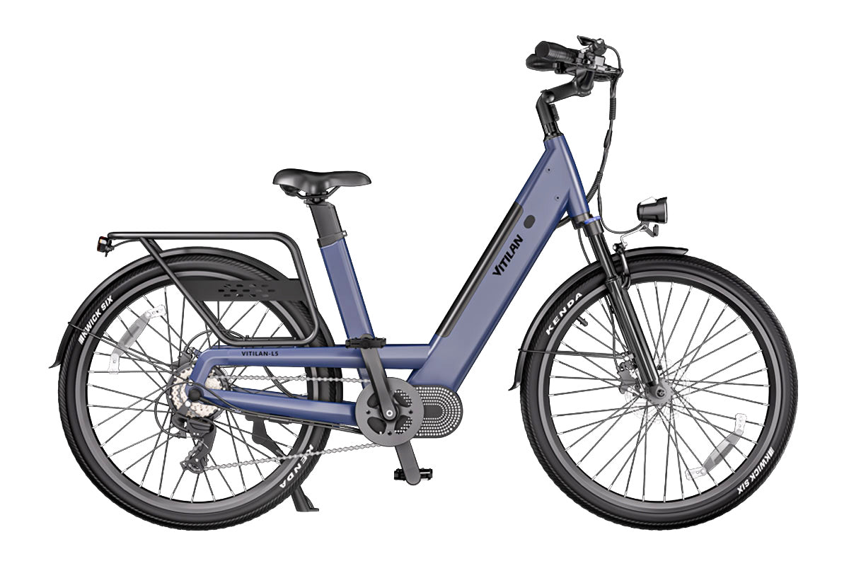 Vitilan L5 Electric Bike - Blue side view