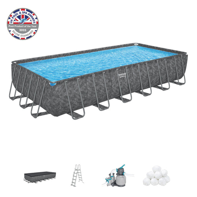 Bestway 24' x 12' x 52" APX 365 Rectangular Pool Set above ground pool
