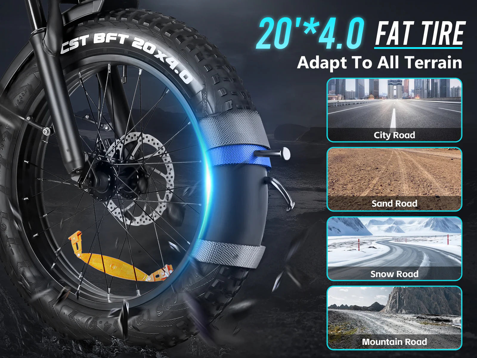 Samebike RS-A02 Fat Tire Electric Bike 250W 48V 15Ah 16