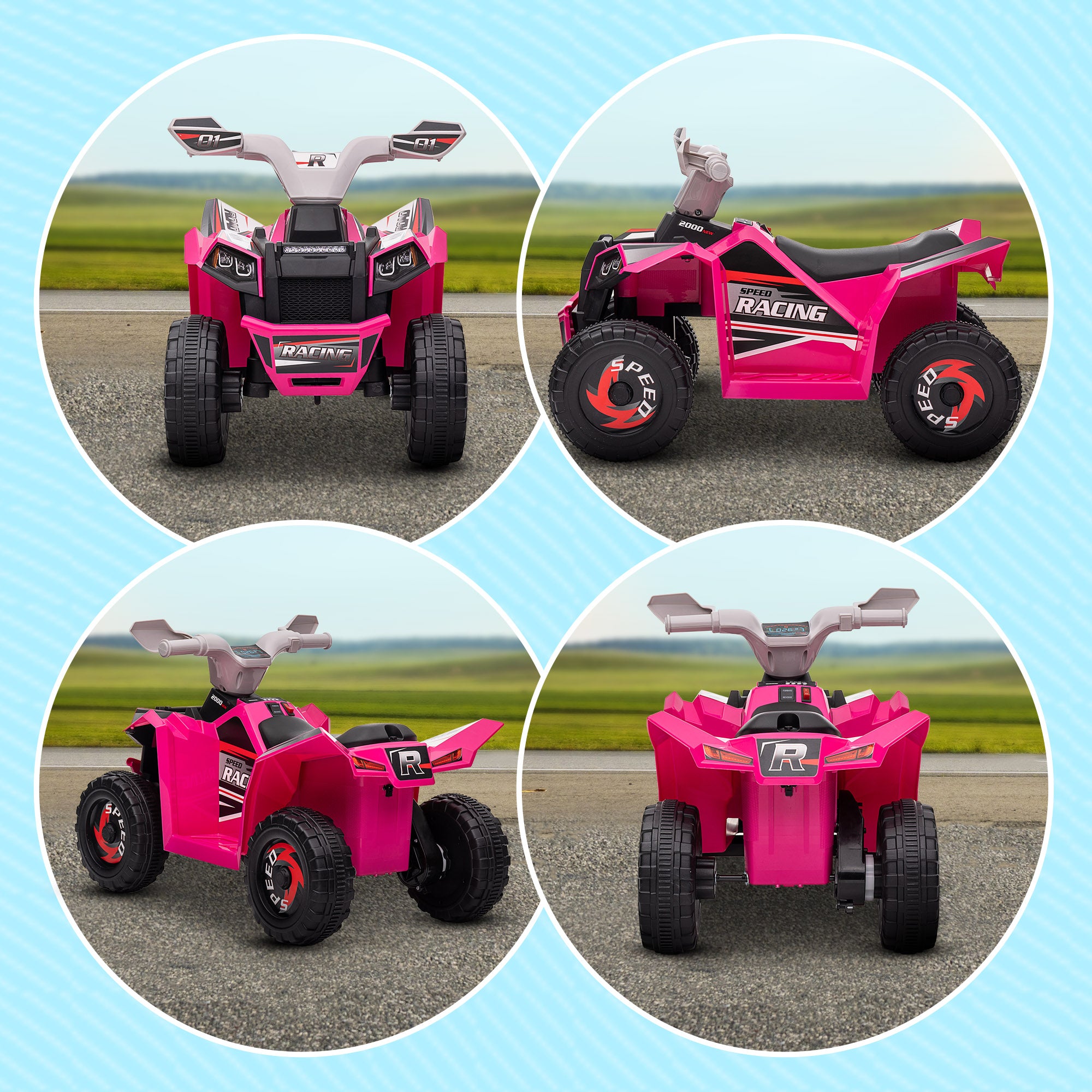 HOMCOM 6V Kids Electric Quad Bike - Blue