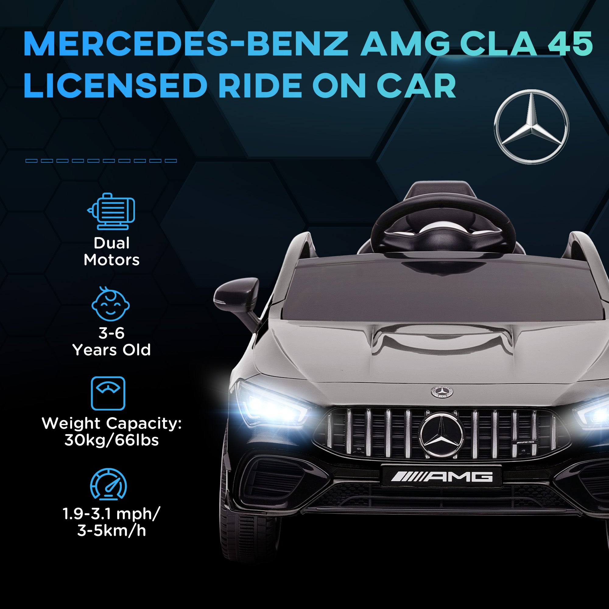 AIYAPLAY Mercedes-AMG CLA 45 12V Kids Ride-On Car