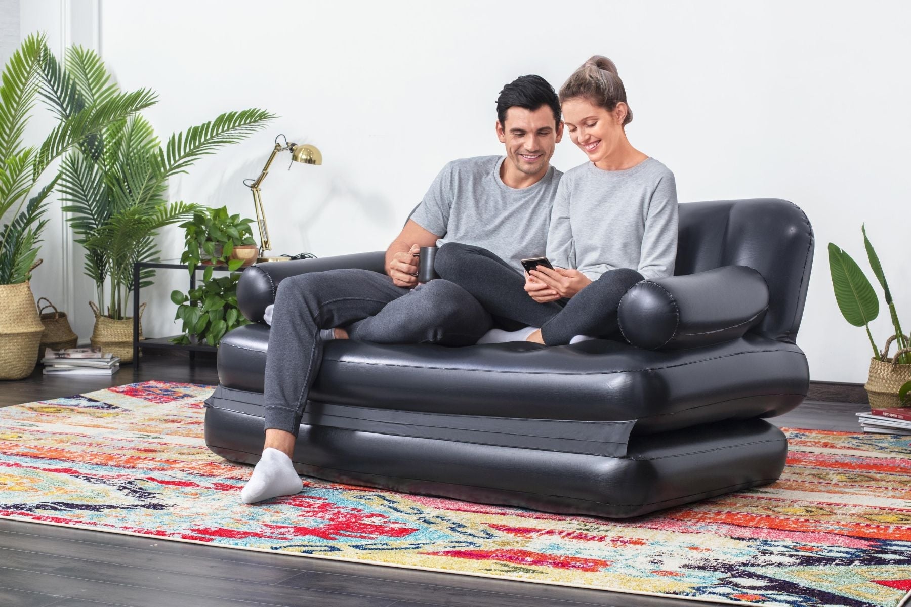 Bestway Inflatable Pull Out Camping Sofa Bed in lounge configuration