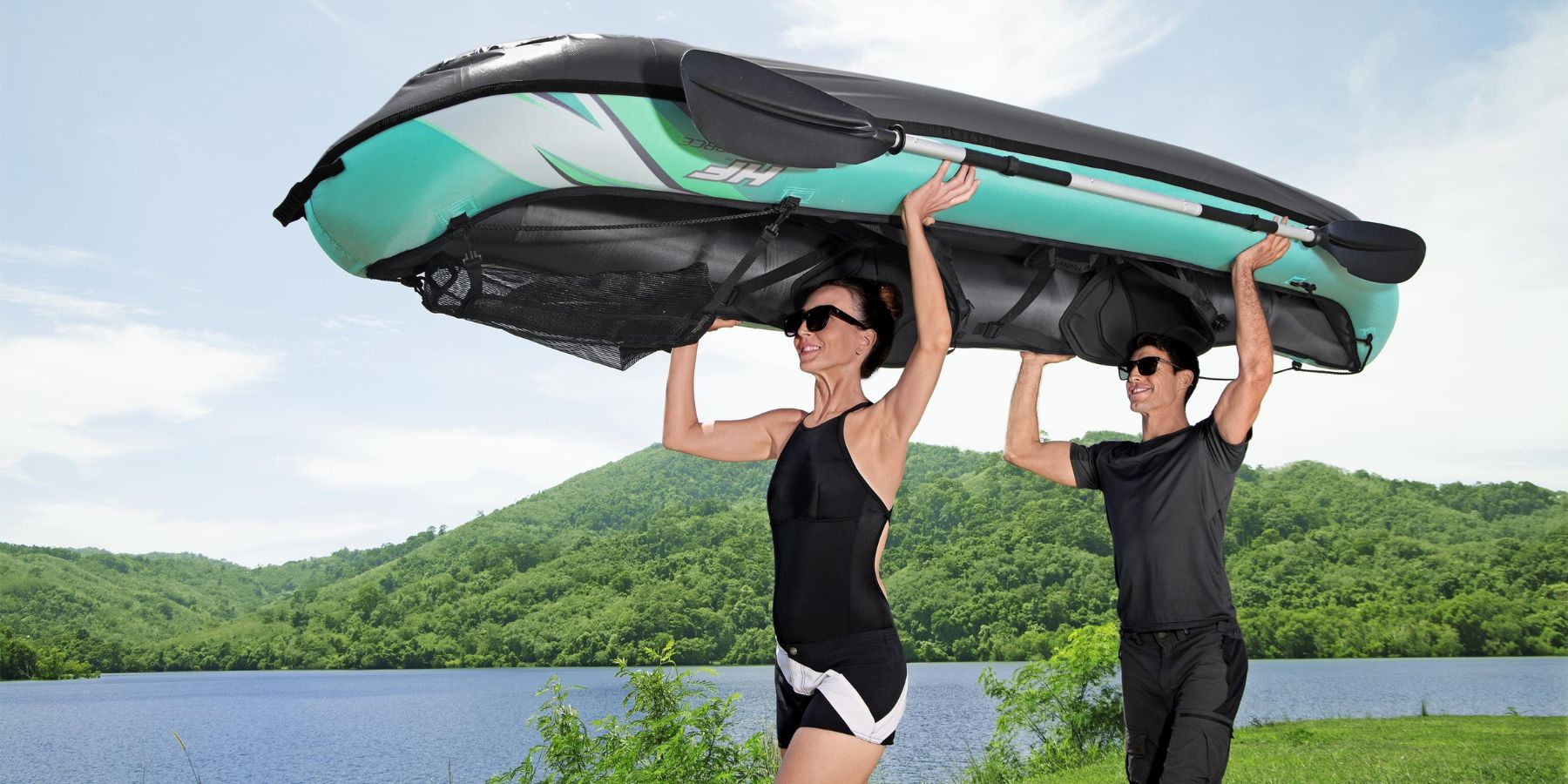 Bestway Hydro-Force Ventura Elite X2 2 Person Inflatable Kayak Set - product detail image