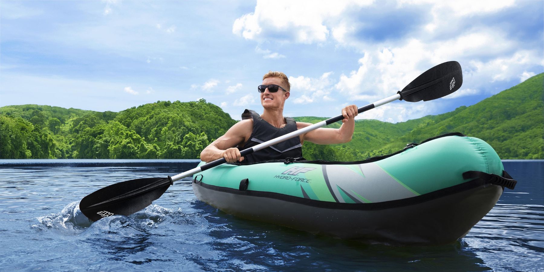 Bestway Hydro-Force Ventura Elite X1 1 Person Inflatable Kayak Set - product detail image