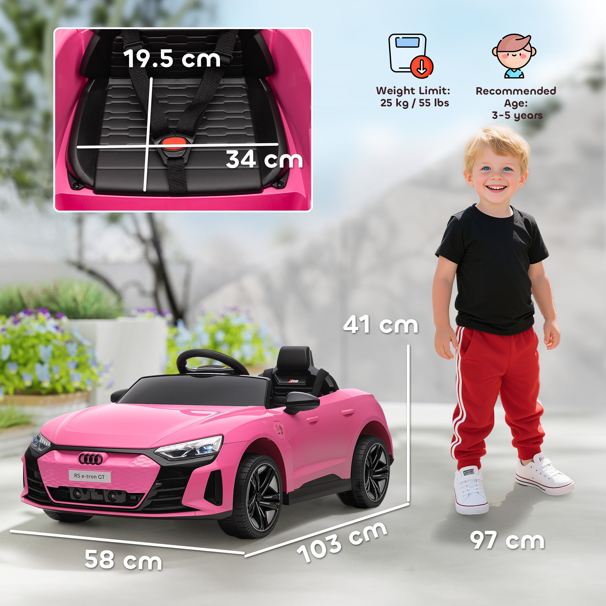 HOMCOM Audi 12V Kids Electric Ride-On Car