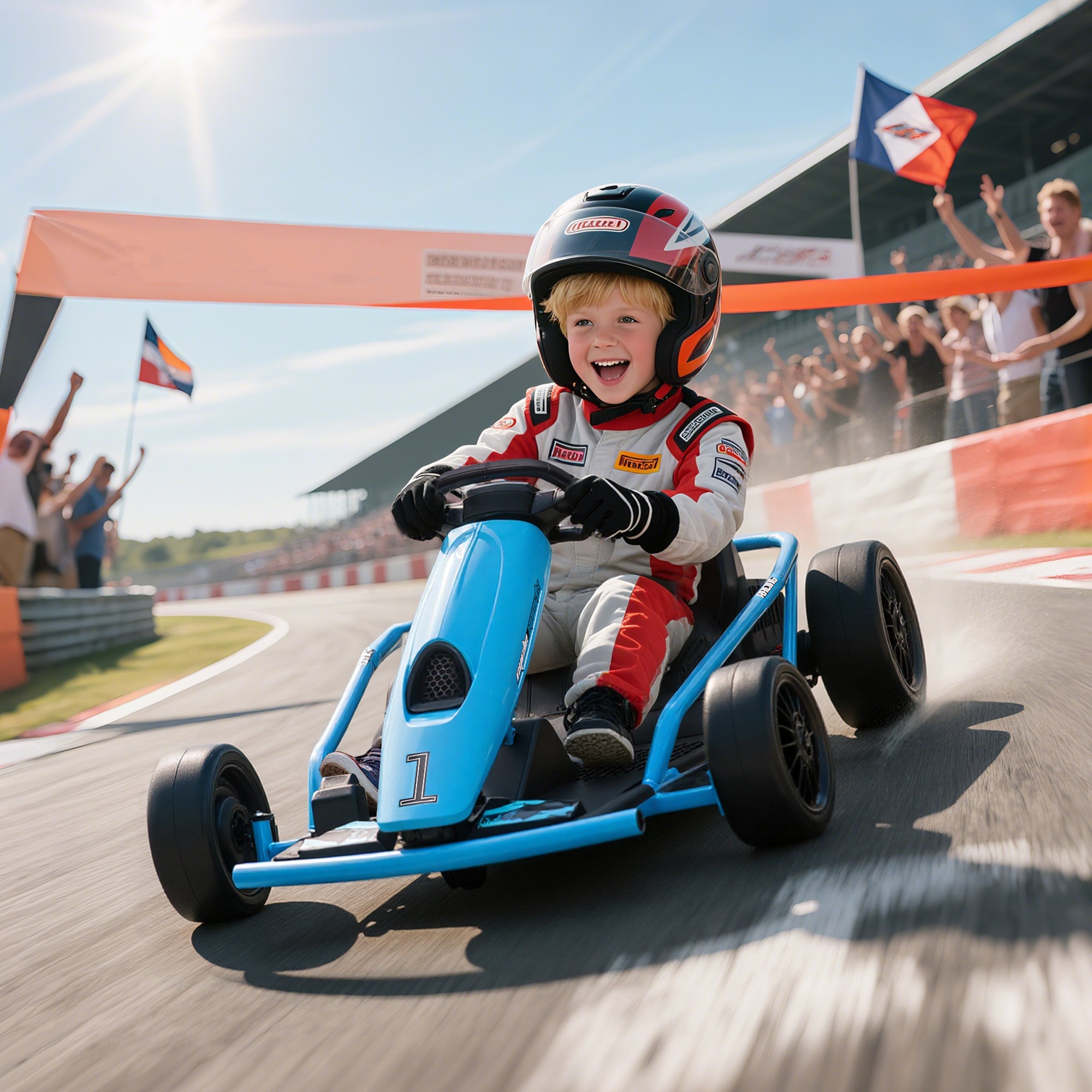 HOMCOM 24V Electric Go Kart for Kids Drift Ride-On Racing Go Kart with 2 Speeds