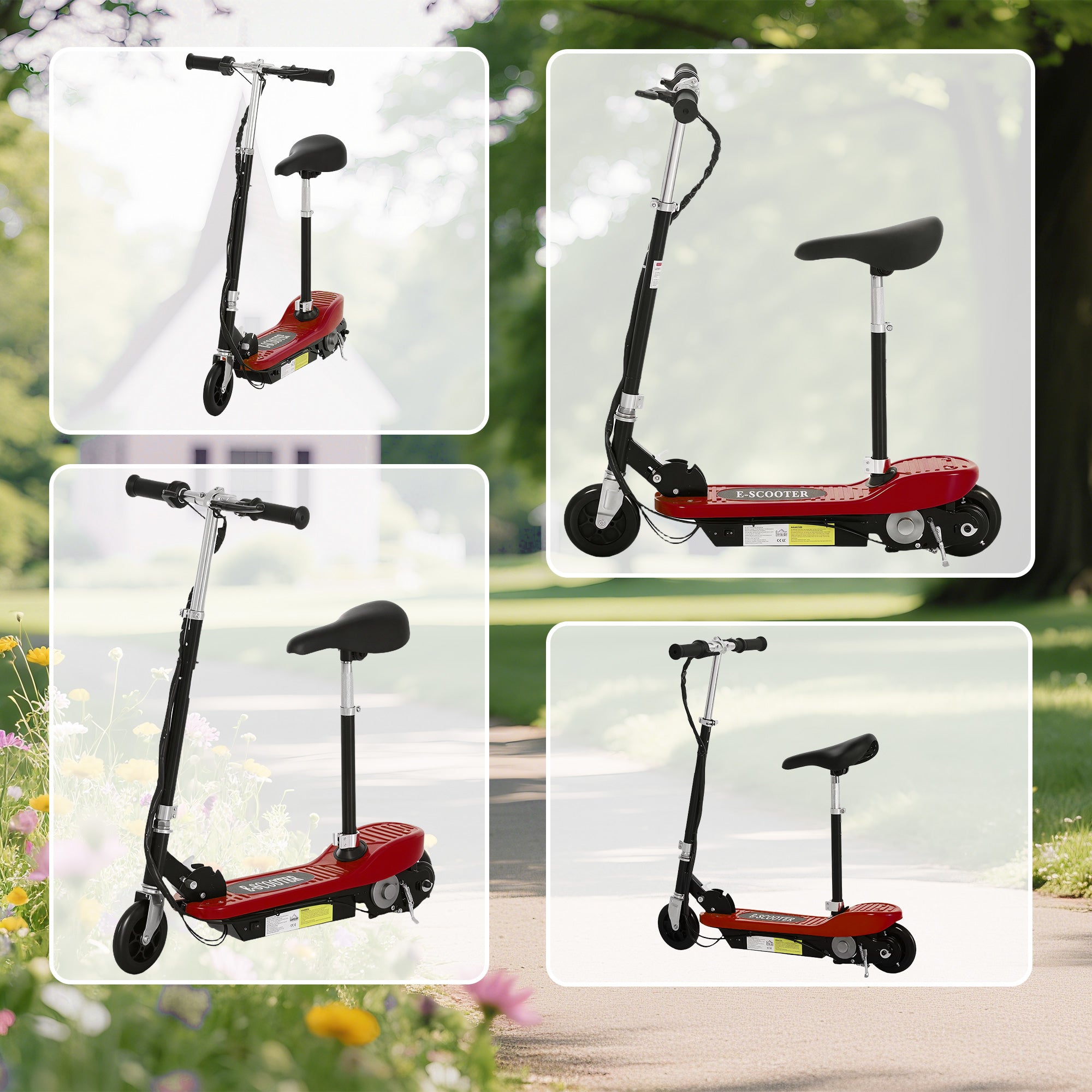 HOMCOM Kids Electric Scooter with Seat & Brakes