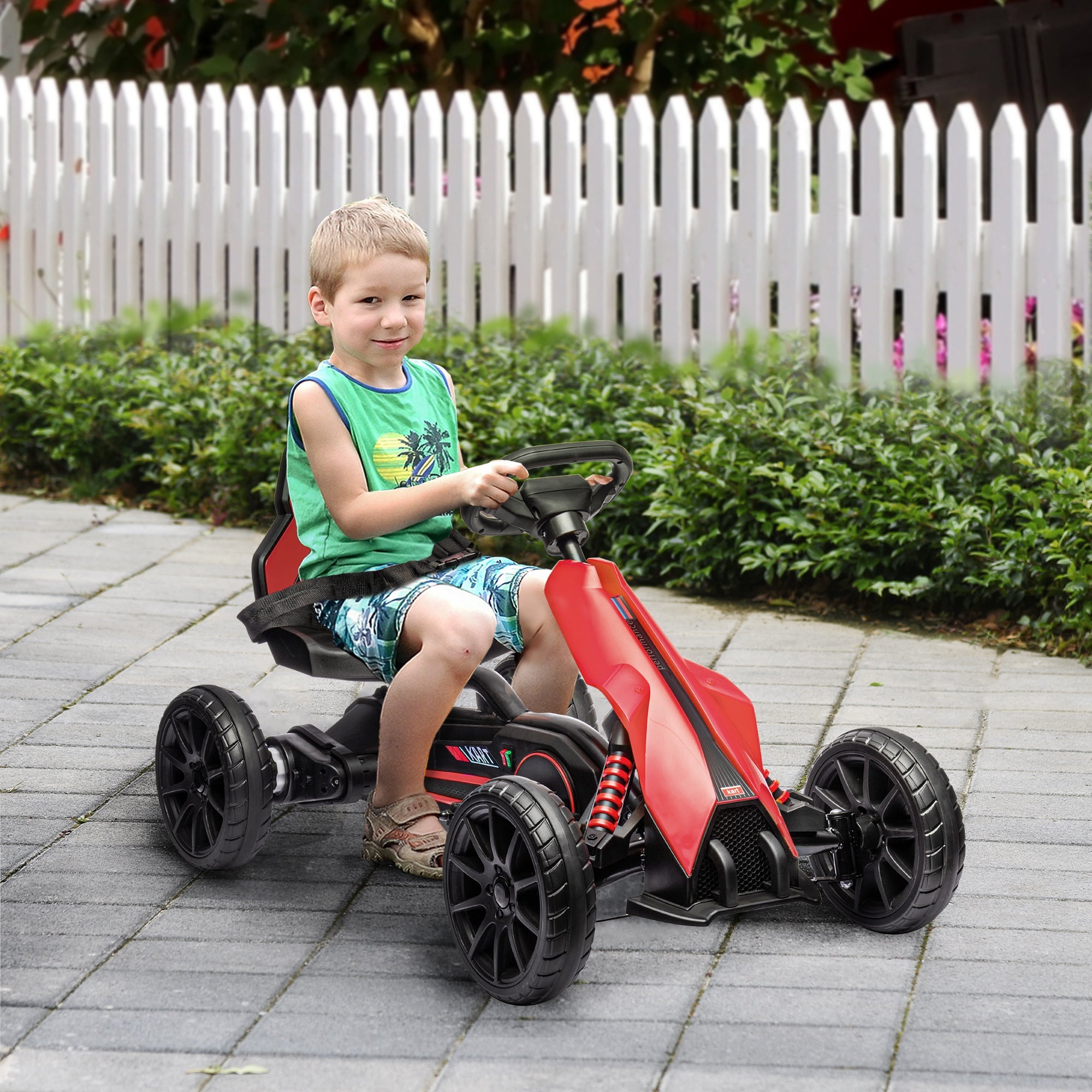 HOMCOM 12V Kids Electric Go-Kart - Pink