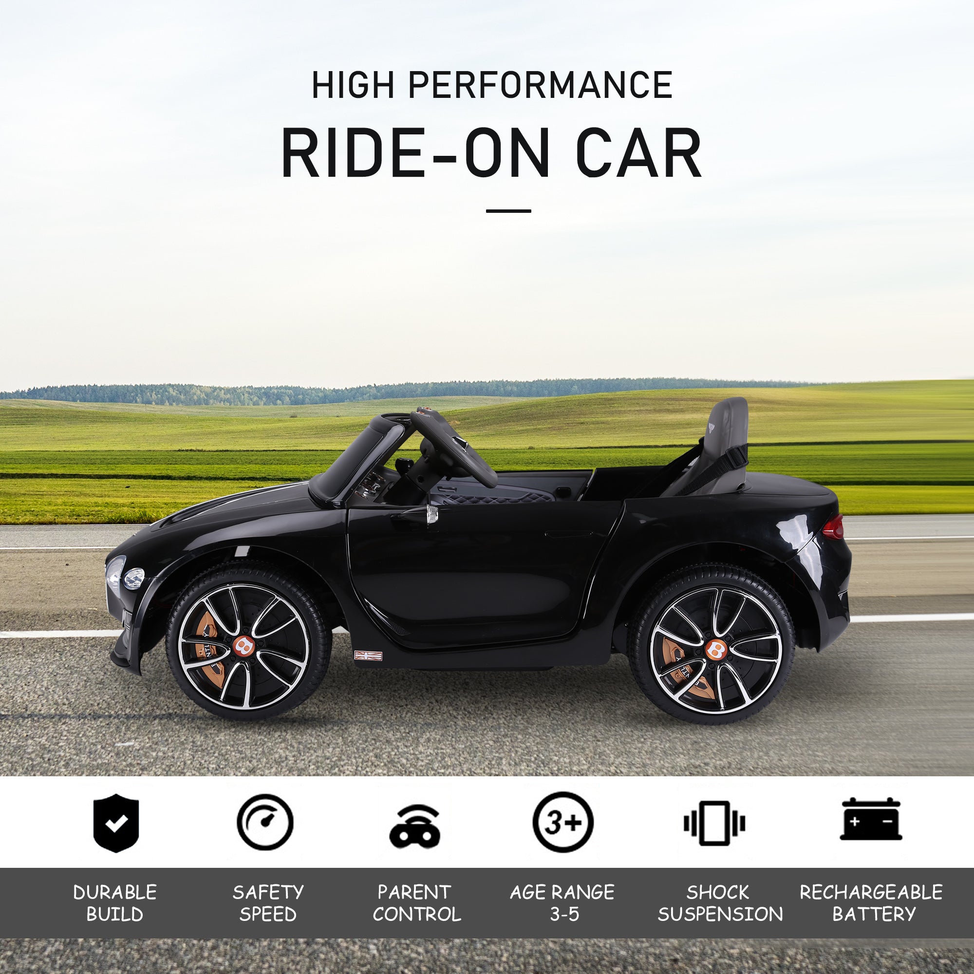 HOMCOM Bentley GT 12V Kids Ride-On Car