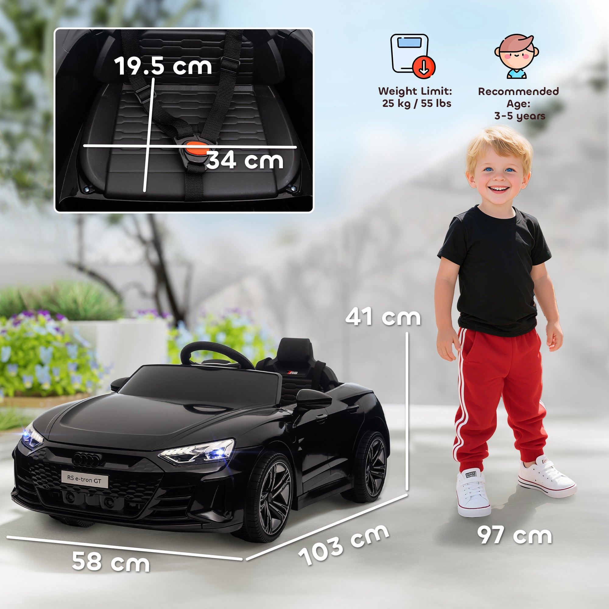 HOMCOM Audi 12V Kids Electric Ride-On Car