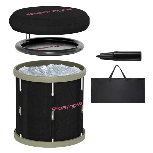 SPORTNOW 210L portable ice bath tub with cover, pump and carry bag