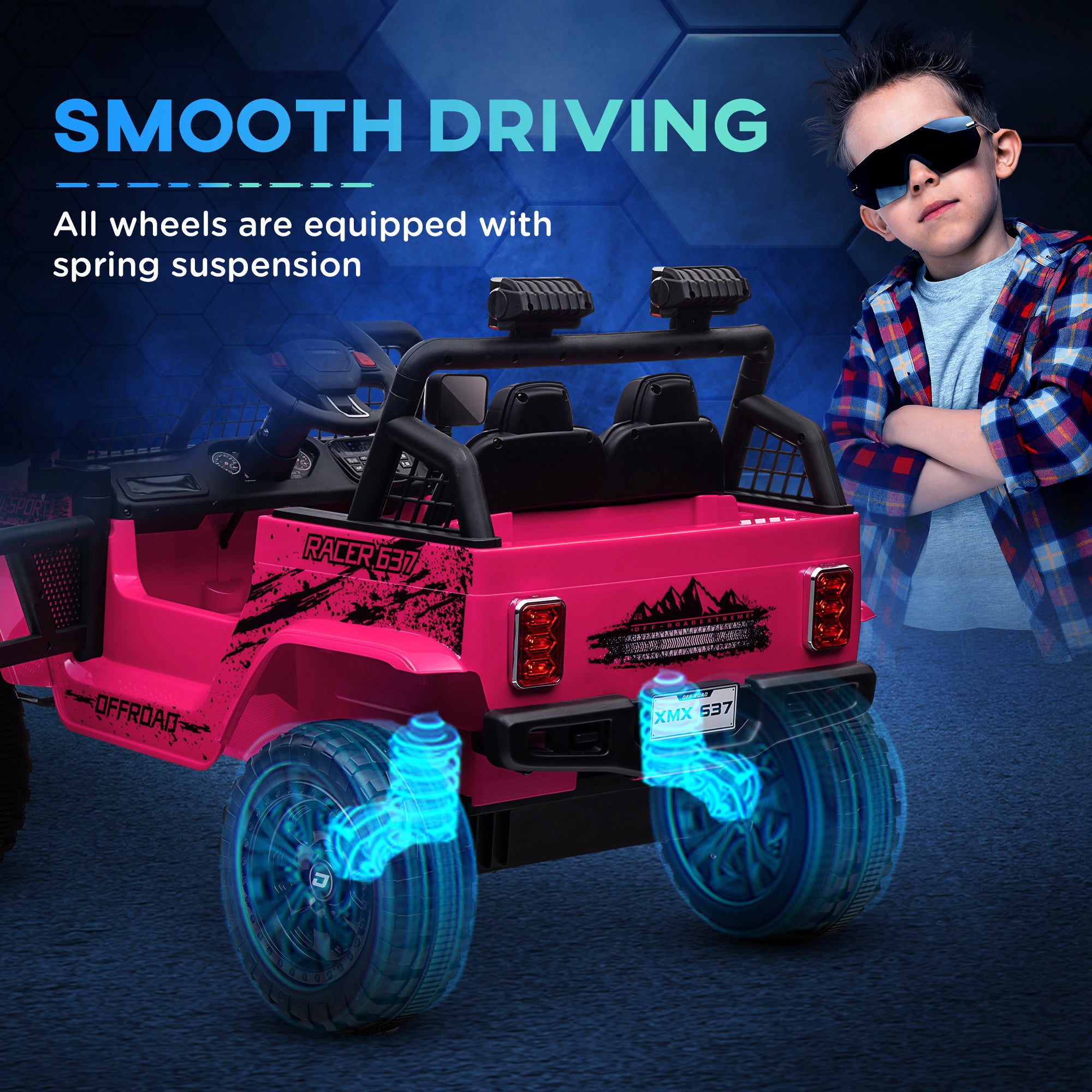 AIYAPLAY 12V Kids Ride-On Truck - Blue