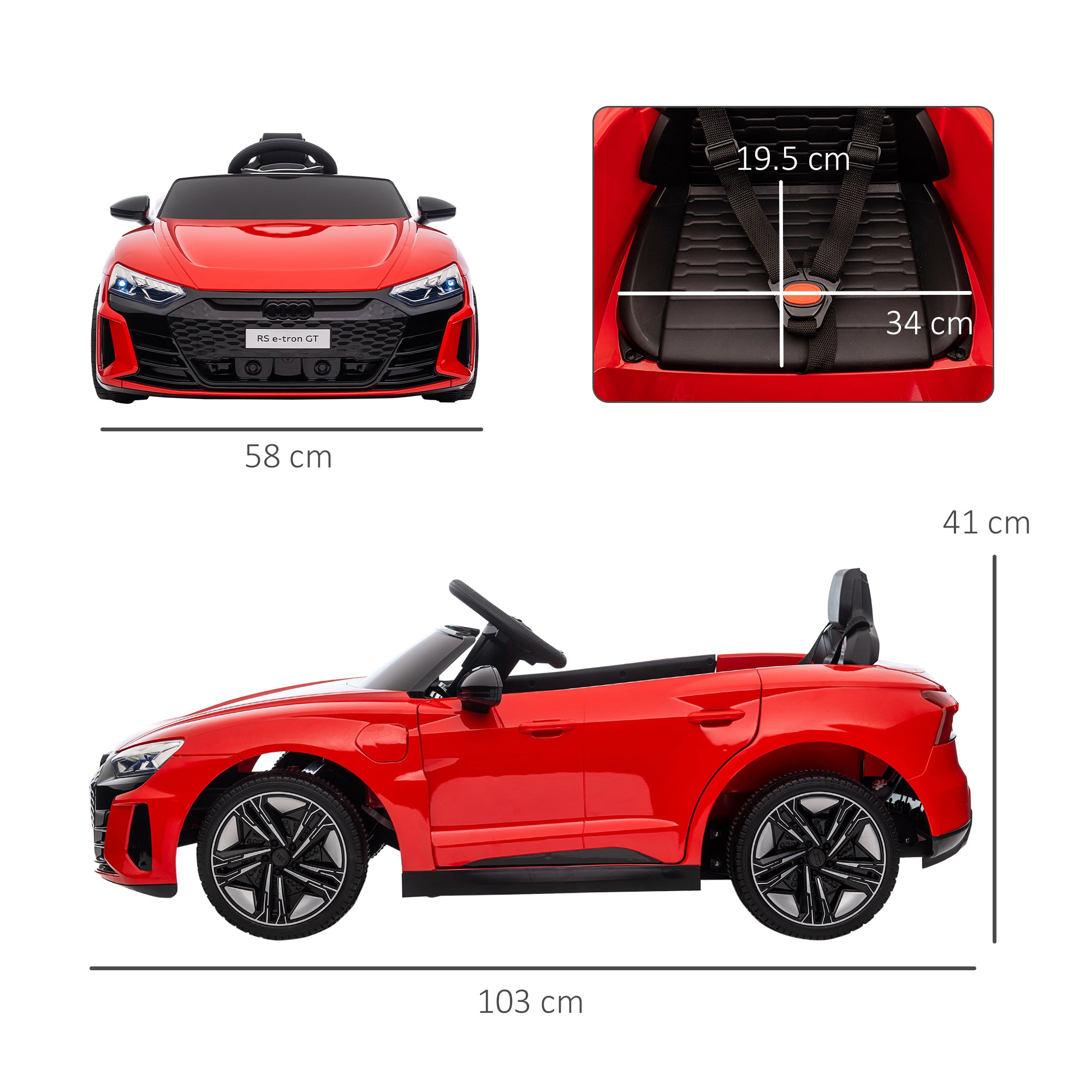 HOMCOM Audi 12V Kids Electric Ride-On Car